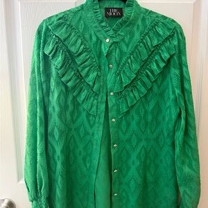 The Moon Green Ruffled Shirt